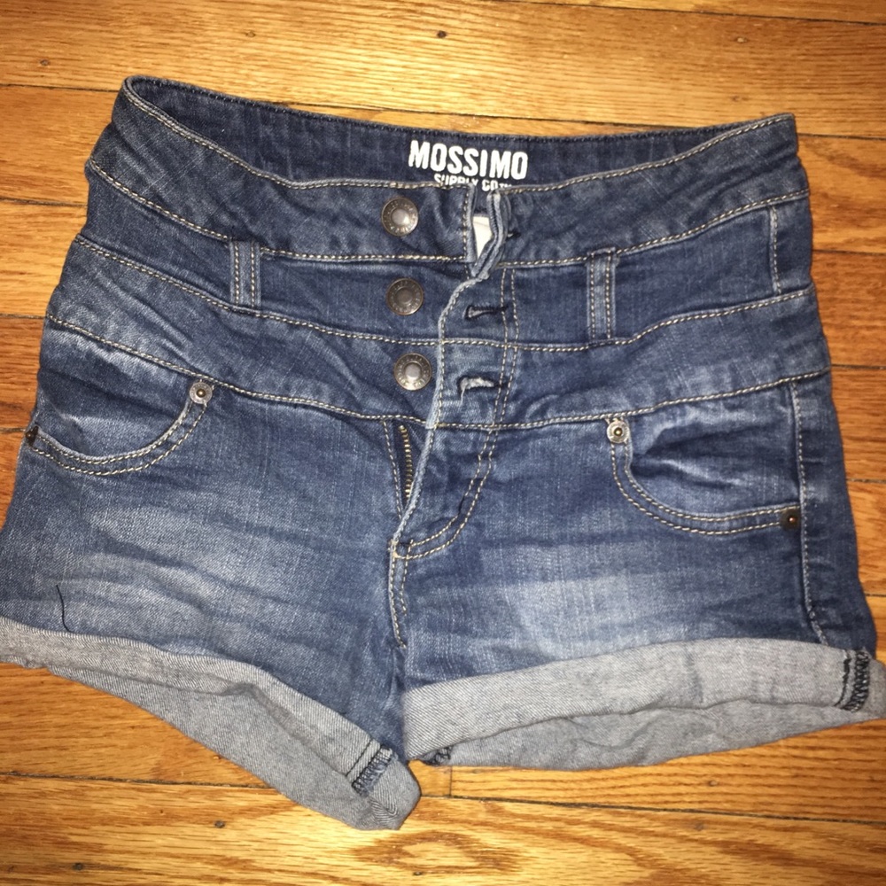 High waisted denim shorts
